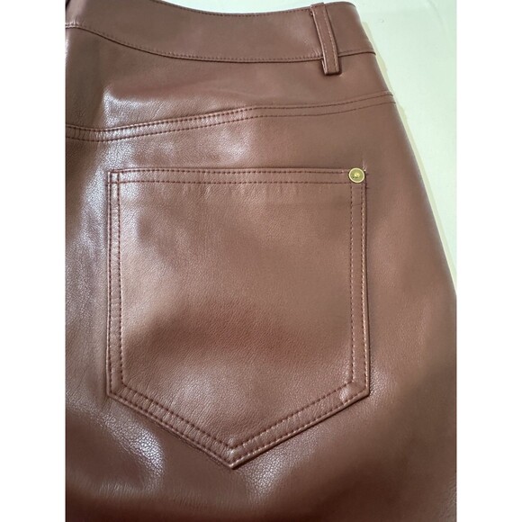 Pilcro/Anthropology Faux Leather Wine The Breaker Casual Pants Cropped 29 New - Picture 7 of 16